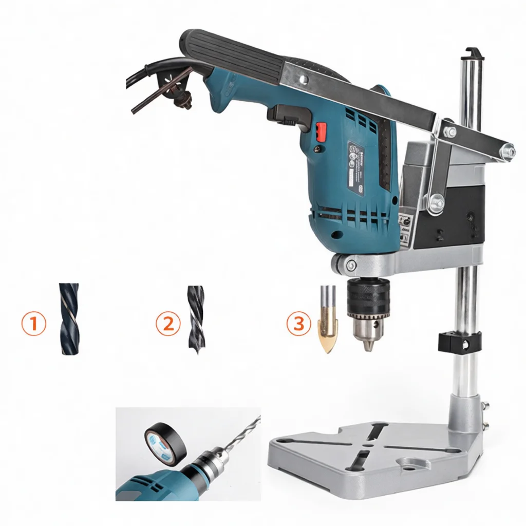Vertical Electric Drill Stand Workbench Precision Drilling Support Holder Desktop Converter Tool For Woodworking Repairing