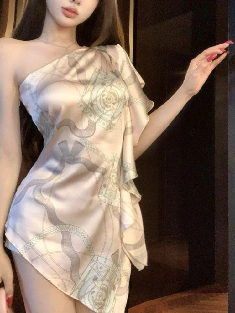 2000s Vintage French Elegant Print Floral Blouse Sexy Subculture Women Tops Bodycon Evening Party Clothing 2025 Korean Fashion