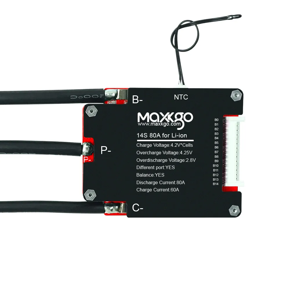 

MAXKGO MKBMS 7S 10S 14S 80A BMS Board Passive Balance Charge Discharge Full Function Li-ion Battery Protection Plate