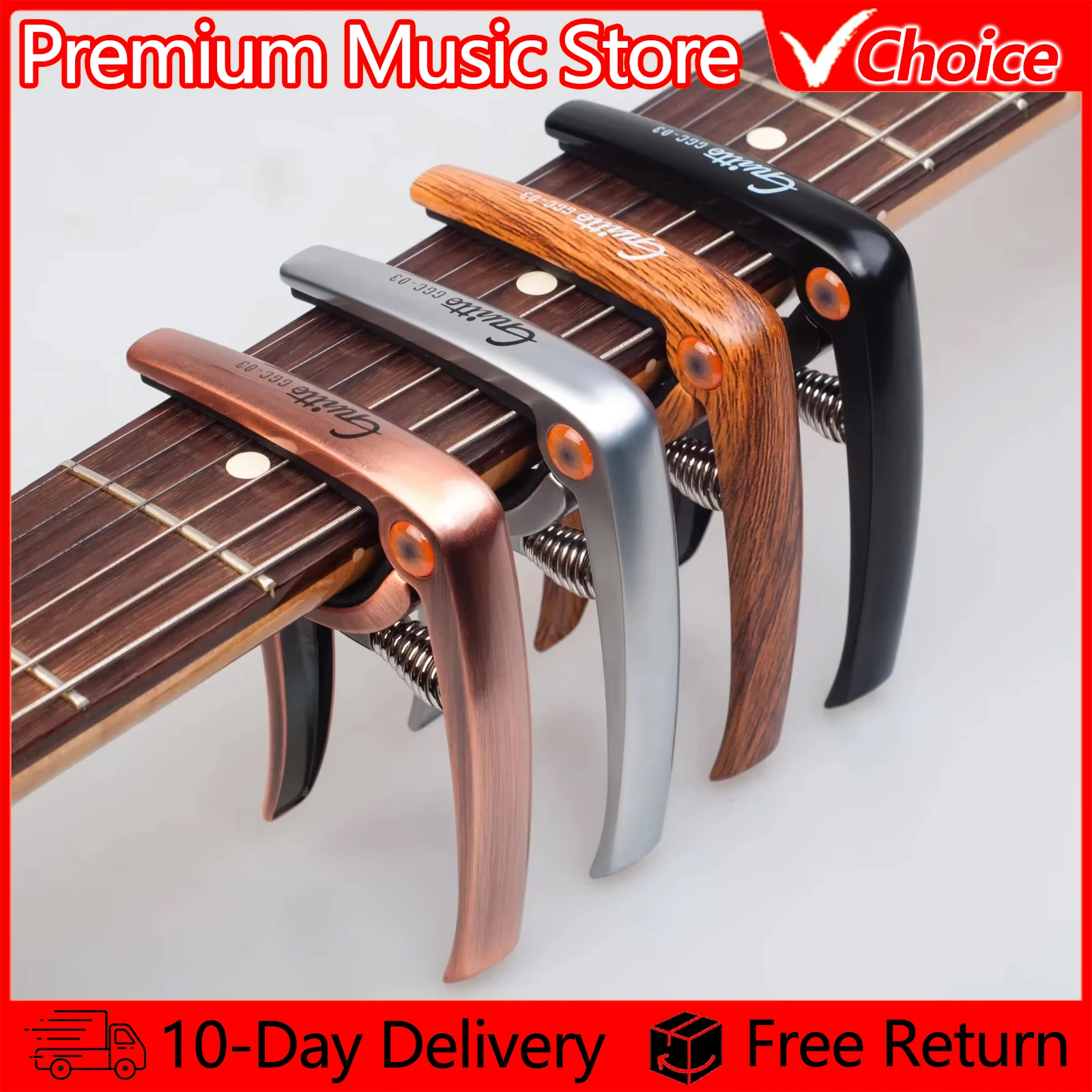 GUITTO GGC-03 Universal Guitar Capo For Acoustic Classic Electric Guitar Part Accessorie Multifunctional Zinc Alloy Tuning Clamp