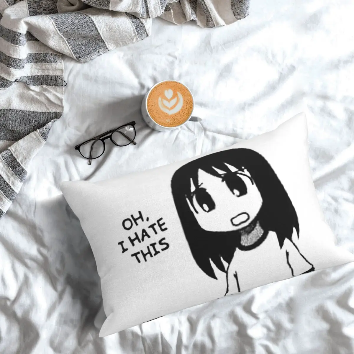 متخفضة - تحقق من الملف الشخصي Azumanga Daioh Osaka Ayumu Kasuga مستطيل المخدة غطاء الوسادة غرفة نوم المنزل الراحة رمي وسادة