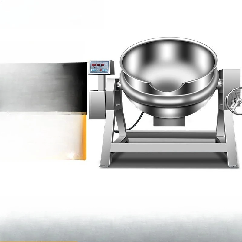 

Sandwich pot Commercial large electric heating hot pot base material frying machine Chili sauce planetary automatic mixing pot