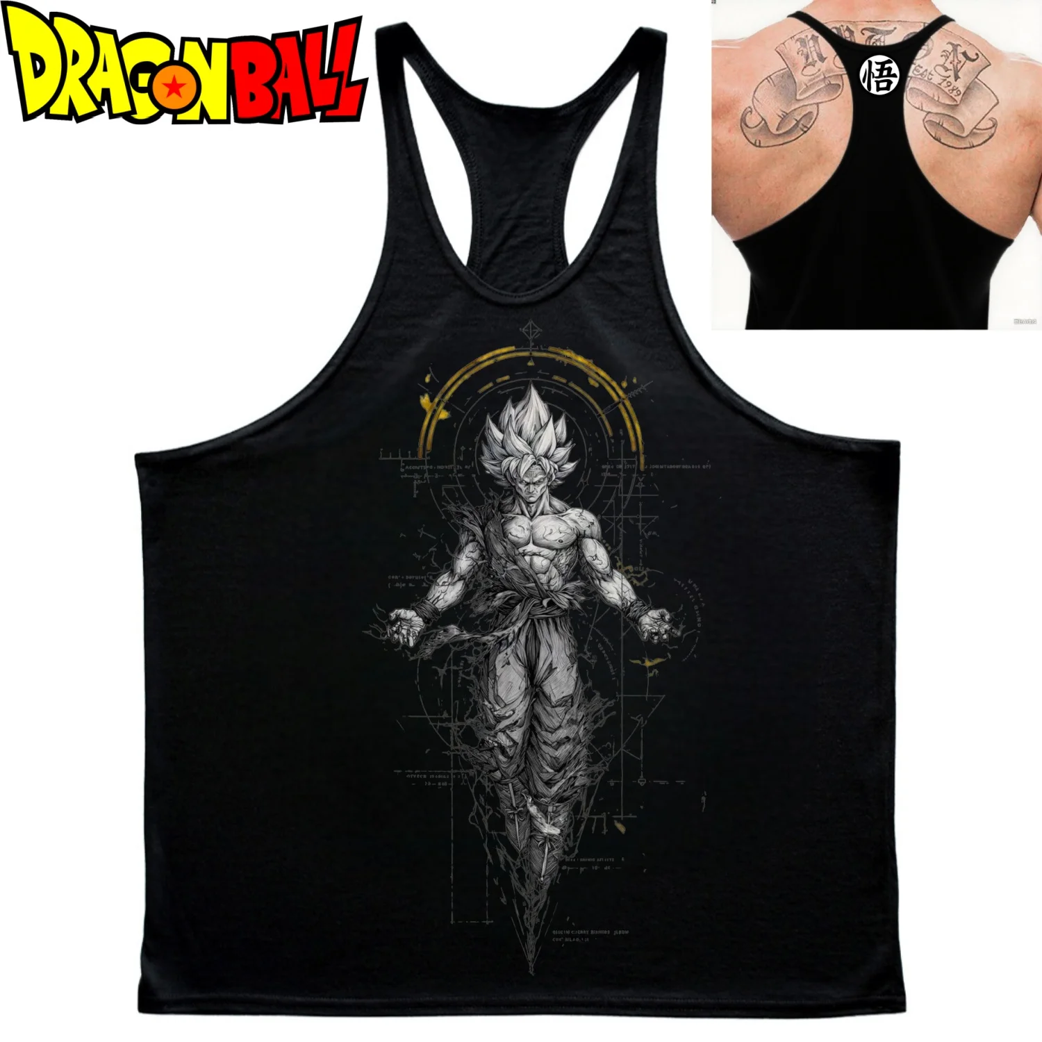 Dragon Ball Goku Men's Waistcoat Cotton Vest Japanese Anime…