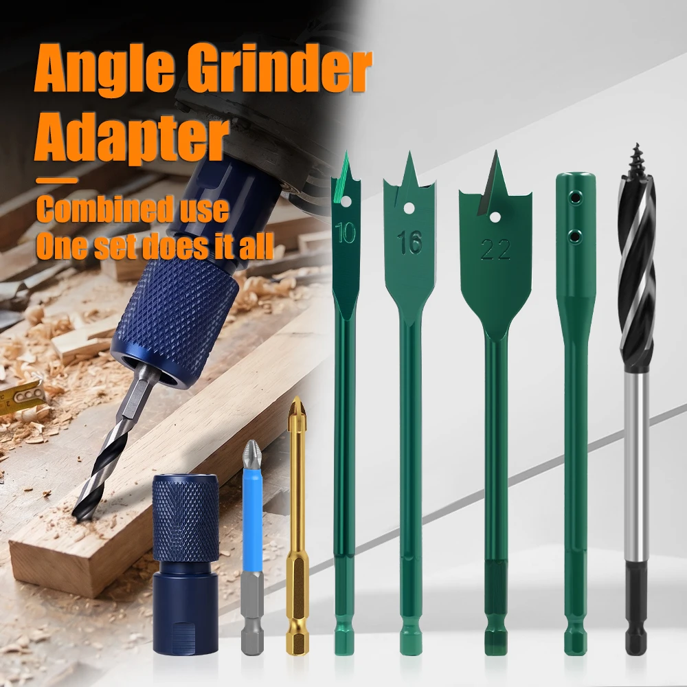 

XHYKern M10 Shank Quick Change Interchangeable Drill Bit Set Woodworking Drilling Tool Kit