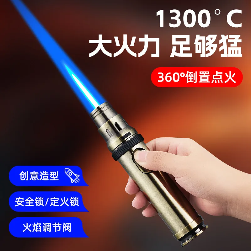 

2026Mini torch, direct fire, spray gun, lighter for cigars, outdoor windproof igniter Gas lighter