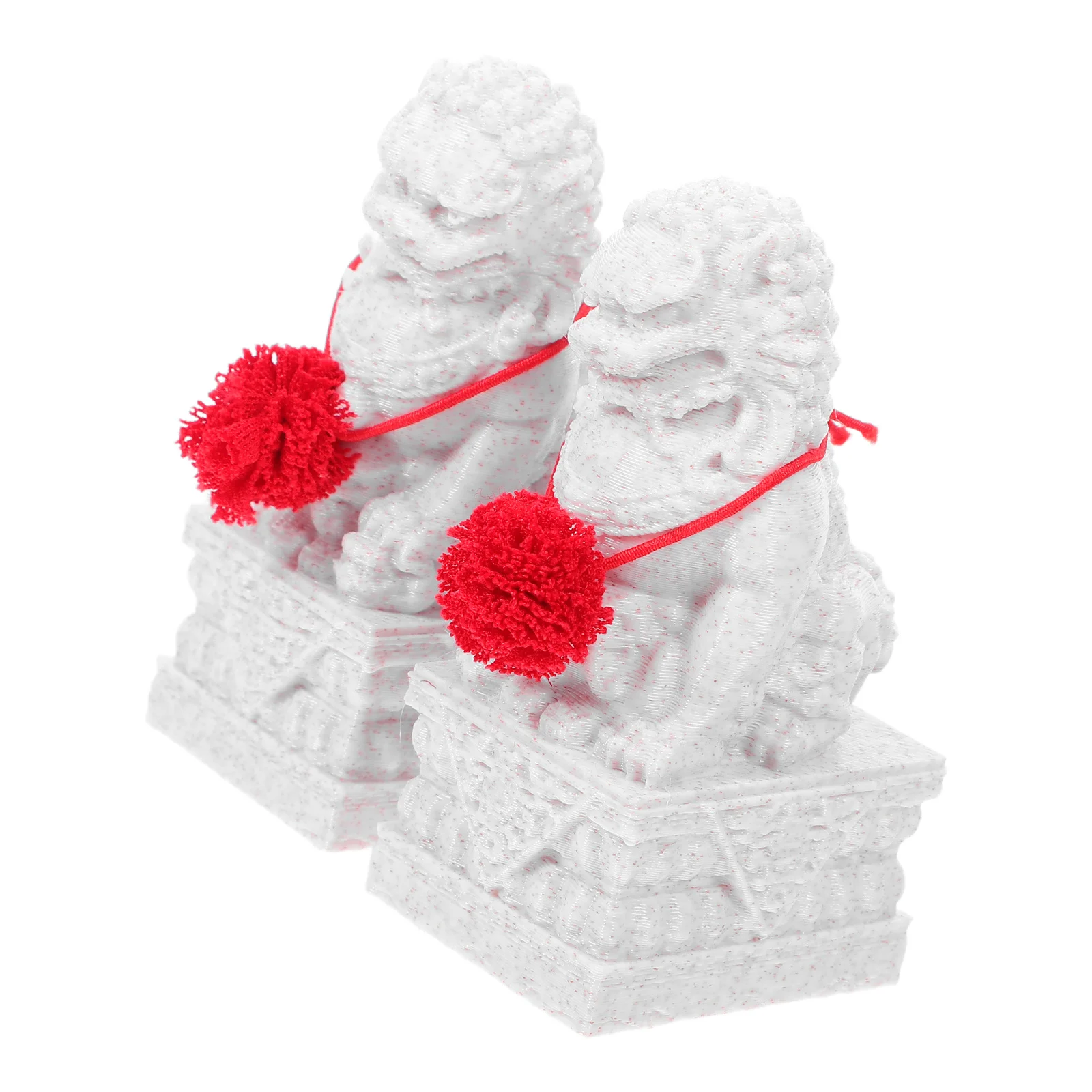 

Miniature Stone Lion Statue Plastic Guardian Lion Decoration Desktop Home Office Chinese Feng Shui Wealth