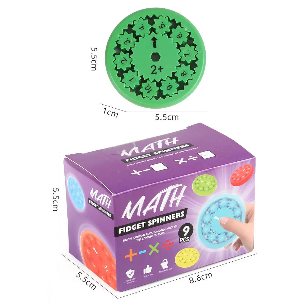 Gyroscope numérique du bout des doigts pour enfants, jouet d'apprentissage éducatif arithmétique et anti-stress, spinner fidget pignon