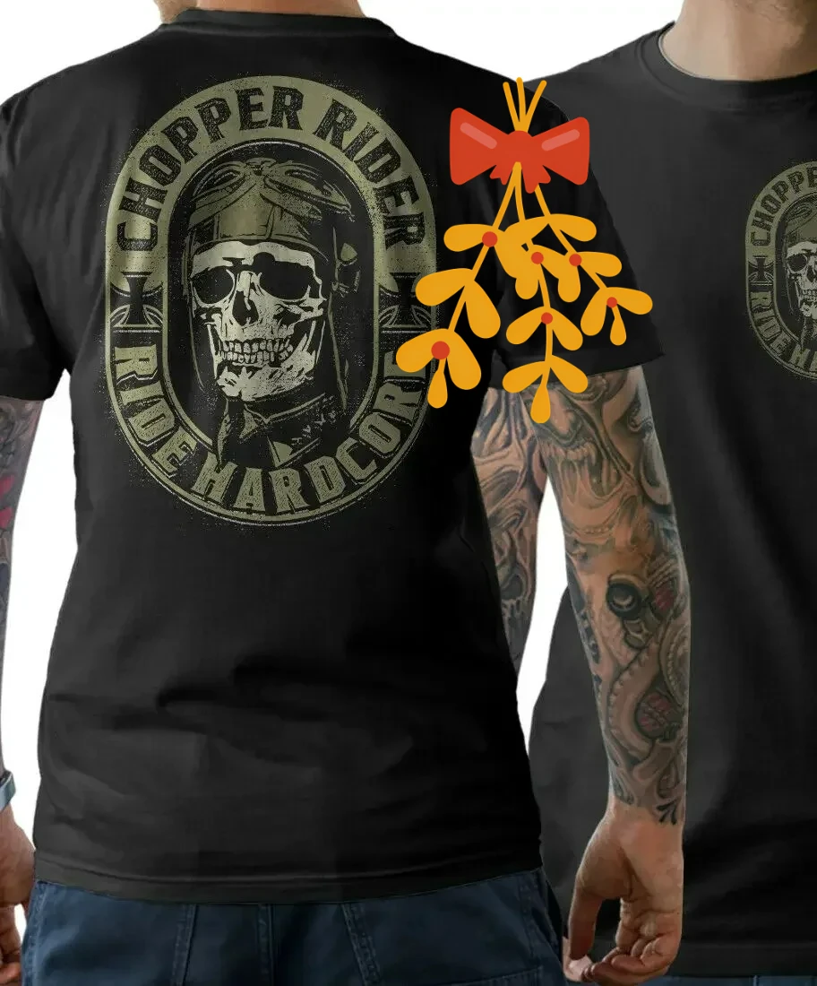 Old Motorcycle Ride Hardcare Chopper Rider Motorcyclist T-Shirt 100% Cotton O-Neck Short Sleeve Casual Mens T-shirt Size S-3XL