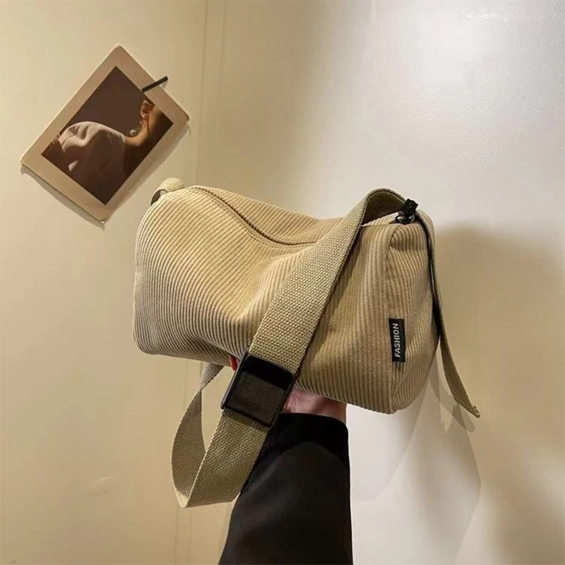 Modna płócienna torba damska S w paski aksamitna torba na ramię poduszka Crossbody Bag
