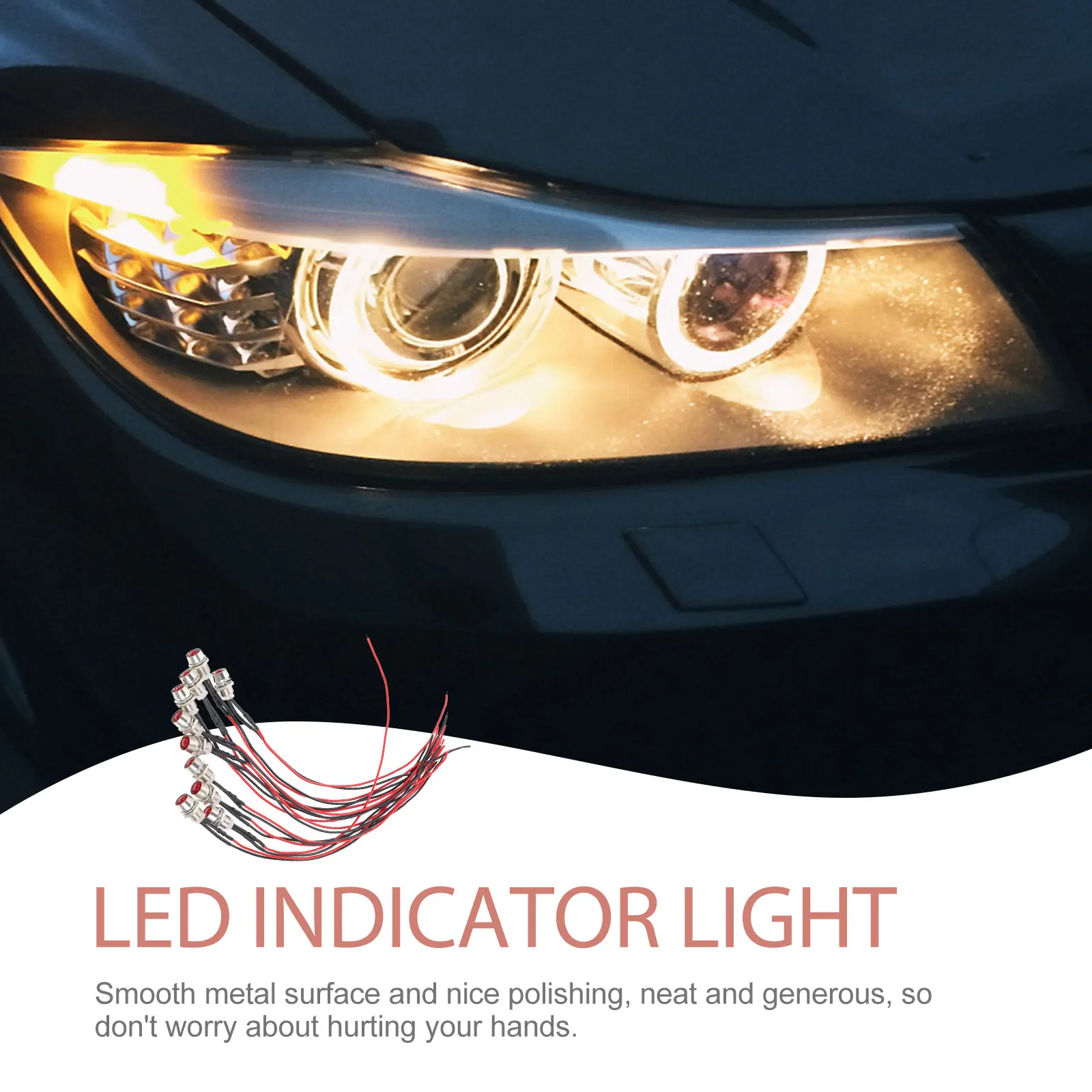

10pcs LED Indicator Light Signal Lamp Directional Car Warning Truck Smooth Metal Professional Structure Anti
