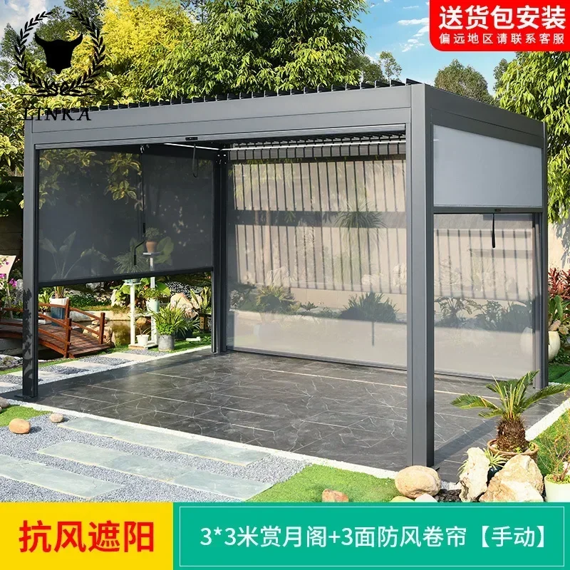 Aluminum Pergola with Retractable Screen Pergola Aluminium Outdoor Modern Pergola China Manufacturer