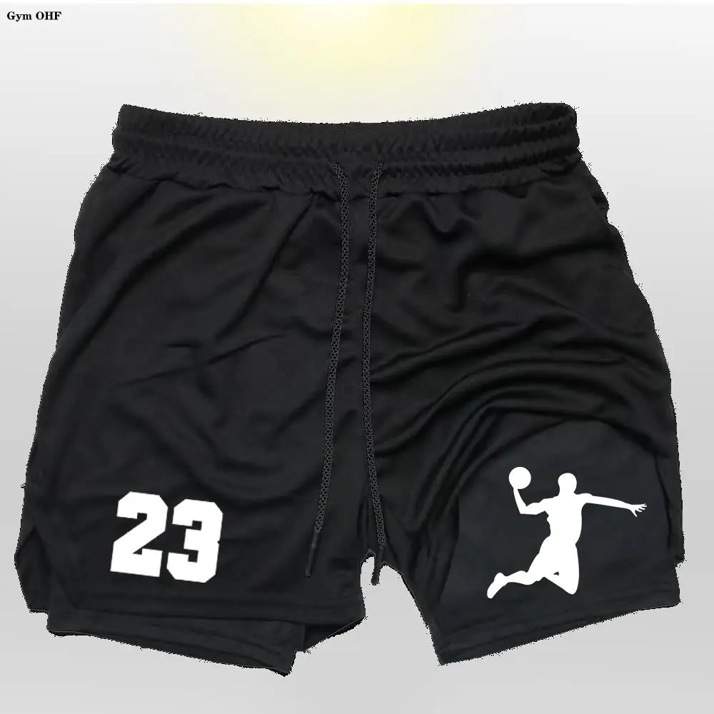 

Шорты мужские 2 в 1 с принтом, двухслойные быстросохнущие спортивные для фитнеса и бега, пляжные спортивные короткие штаны, 23 шт.