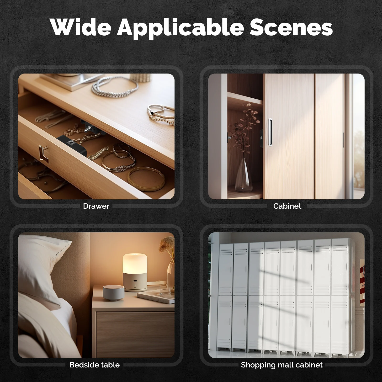 MOES Tuya Bluetooth Smart Wood Cabinet Lock App Remote Control Monitoring Keyless IC Card Unlock Door Locker Furniture Drawer