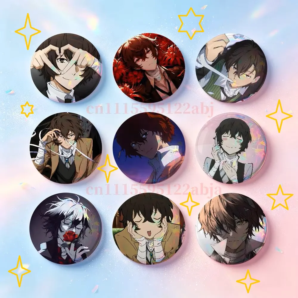 D-Dazai Osamu B-Bungou Stray Dogs Badges 25 32 44 58 75 mm Round Customizable Wholesale Fan goods Self-made fan freebies