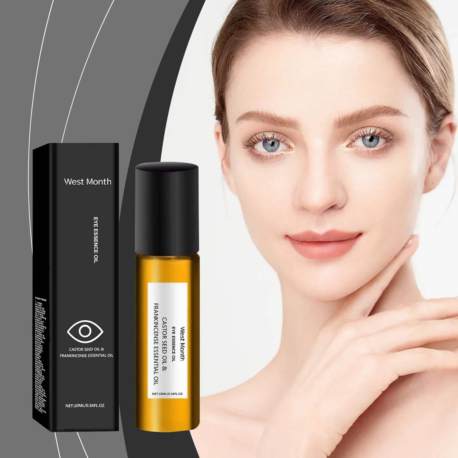 Olejek z nasion rycynu i kadzidła - naturalne serum na porost rzęs i brwi, leczenie cieni pod oczami, pielęgnacja przeciwstarzeniowa oczu