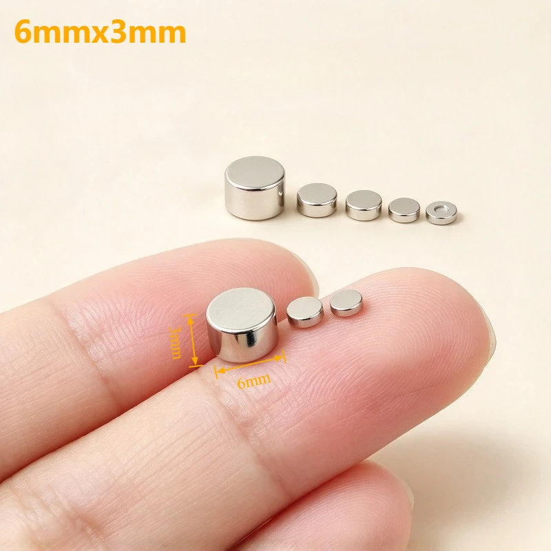 6x3mm N35 Round Disc Neodymium Magnet, Small NdFeB Permanent Magnets for Home Refrigerators, Offices & DIY Crafts 6*3mm