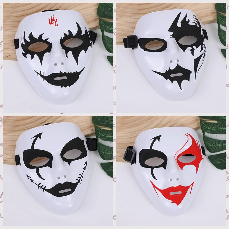 Scary Full Face Mask Halloween Cosplay Props for Vendetta Hacker White Black Face Mask  Anonymous Mask for Men Women