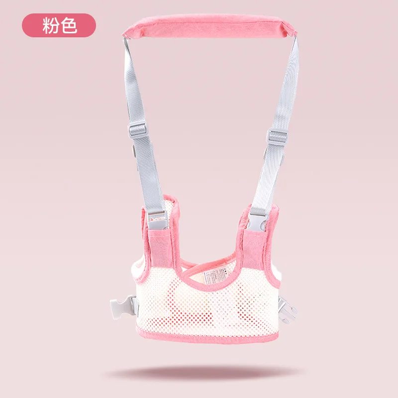 Baby walking belt waist protection type anti fall device for infants children learning to walk dual-use traction rope tool Pink