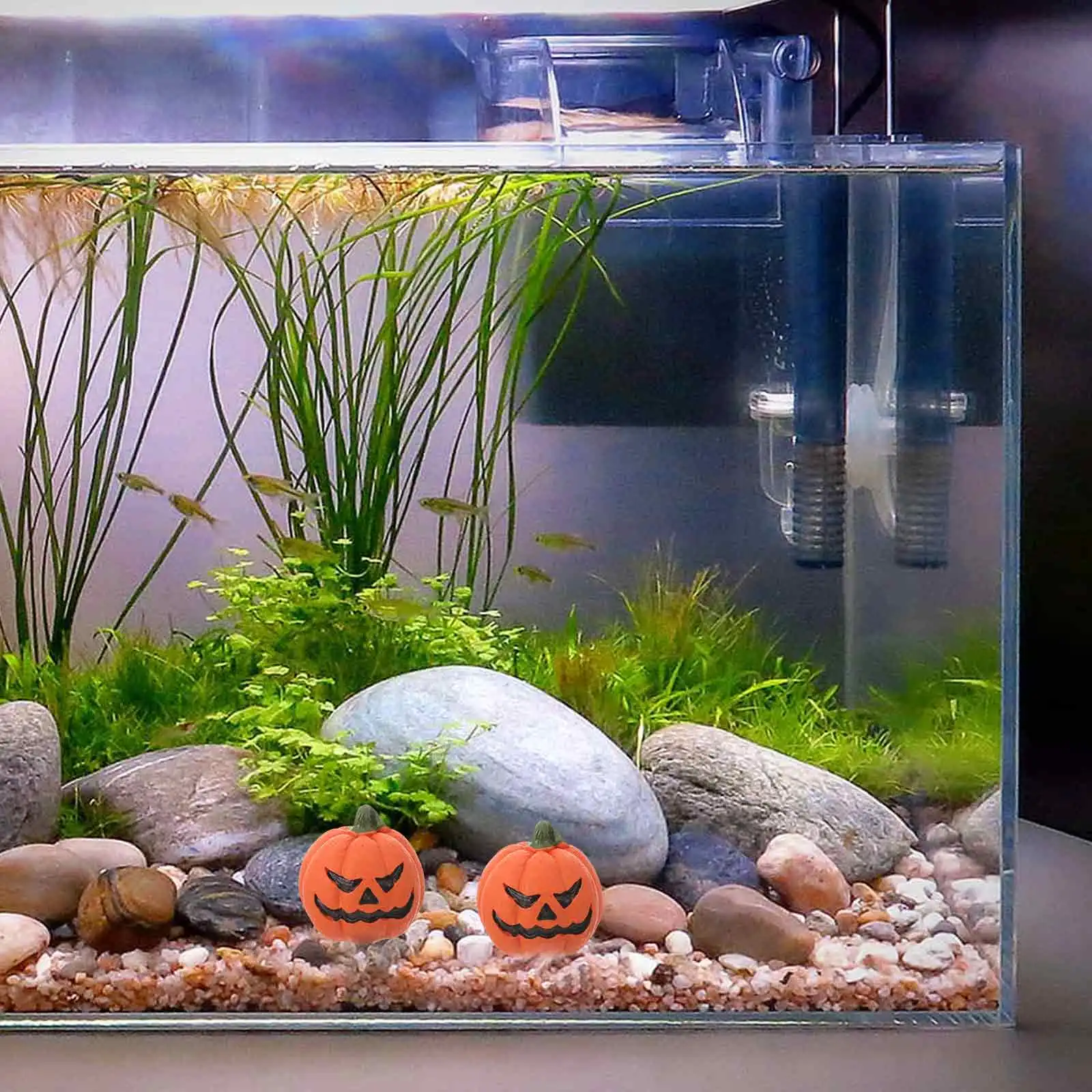 6Pcs Halloween Resin Pumpkins Mini Decorative Ornaments for Home Party Desk Decoration Halloween Pumpkin Decoration