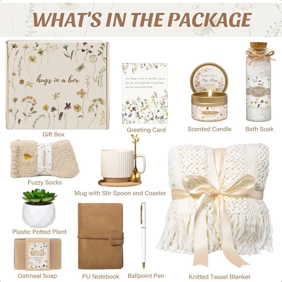 Birthday Gifts for Women Get Well Soon Self Care Package Box Sending Hug Baskets Thinking of You Inspirational Gift for New Mom