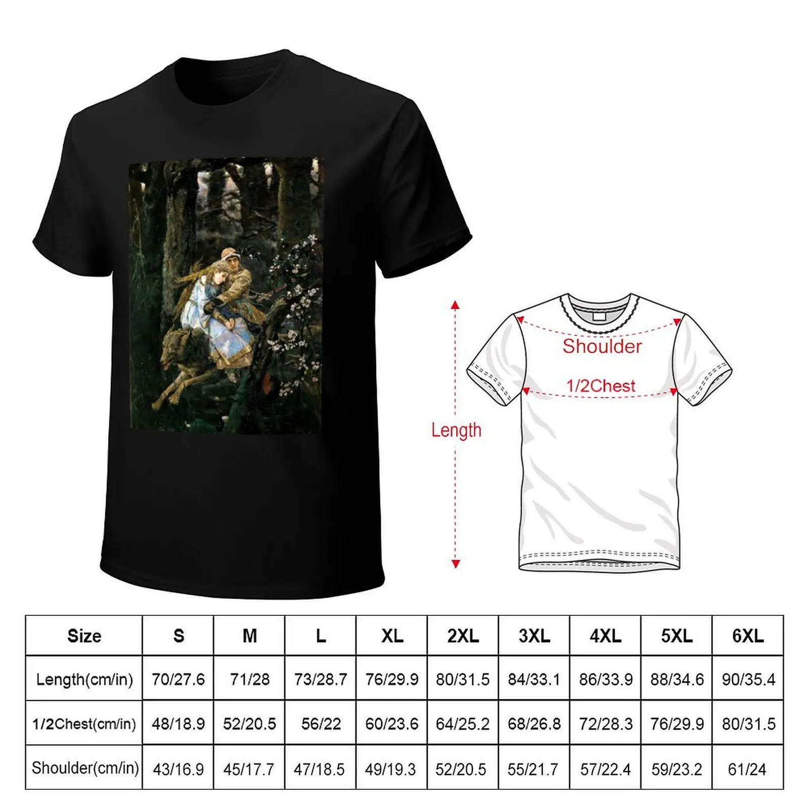 Ivan Tsarevich riding the Gray Wolf - Viktor Vasnetsov T-Shirt t shirts for man slim fit T-Shirt