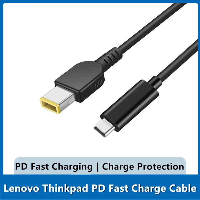 USB Type-C PD充電ケーブルコード,Lenovo Thinkpad,ラップトップ充電器用,DC電源ジャックアダプター,65W, 20V, 1.5m