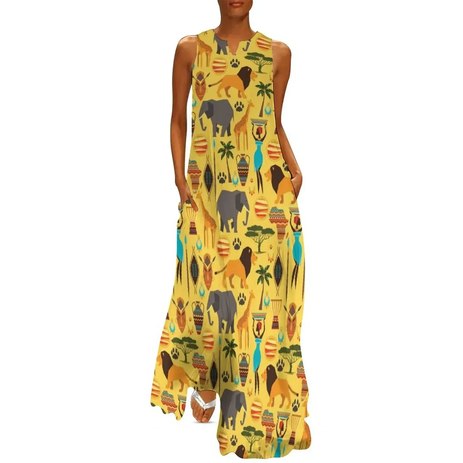 

African Savannah Long Dress Casual dresses Prom gown women's evening dress 2025 summer woman dress 2025