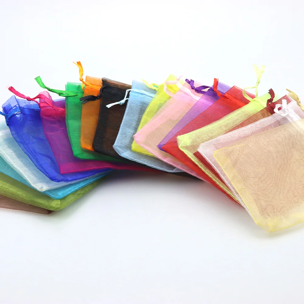 50 Pieces Of 10*12MM Pull-Out Candy-Colored Organza Bags For Wedding, Holiday And Christmas Gifts
