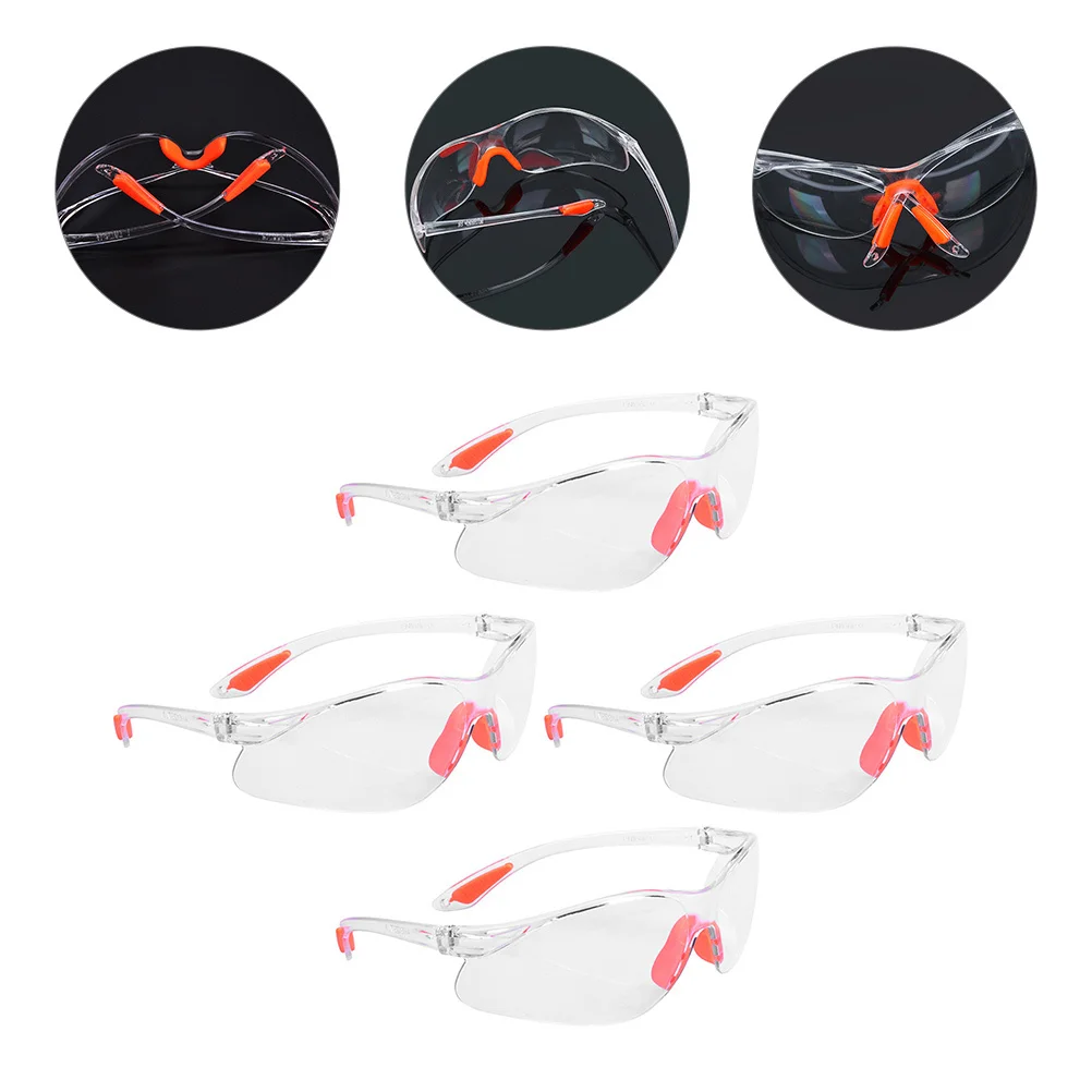 

4Pcs Silicone Polycarbonate Safety Glasses Clear Anti-Fog Protective Eyewear Work Construction Glasses for Men Women