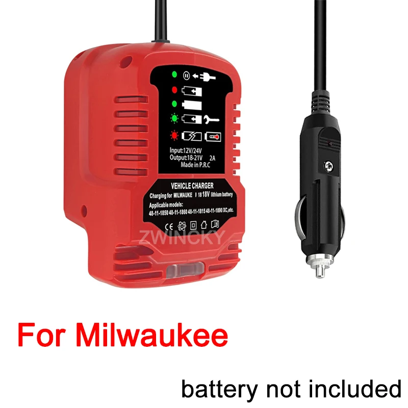für Milwaukee 18V Lithium-Batterie Kompaktfahrzeug-Ladegerät DC 12V/24V Tragbares Autoladegerät für Milwaukee 48-11-1852 48-11-1811 – Detail 8