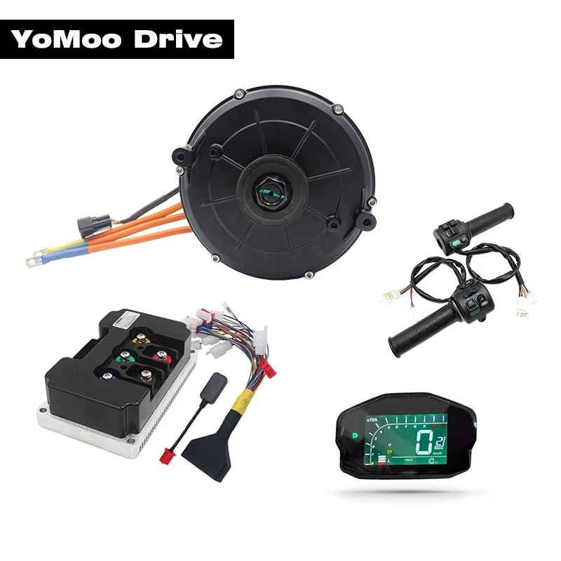 

Hall Type QS 165 5KW V2 35H 60V 90KPH PMSM Mid Drive Motor with FarDriver V2 Controller ND72450 DKD Display and T08 Throttle