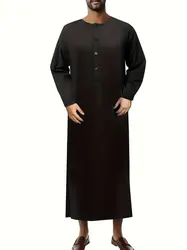 Plus Size Men's Costume Thobe, Muslim Robes Dubai Kaftan Islamic Clothing Arabic Prayer Eid Clothes Indian Middle East Jubba Tho