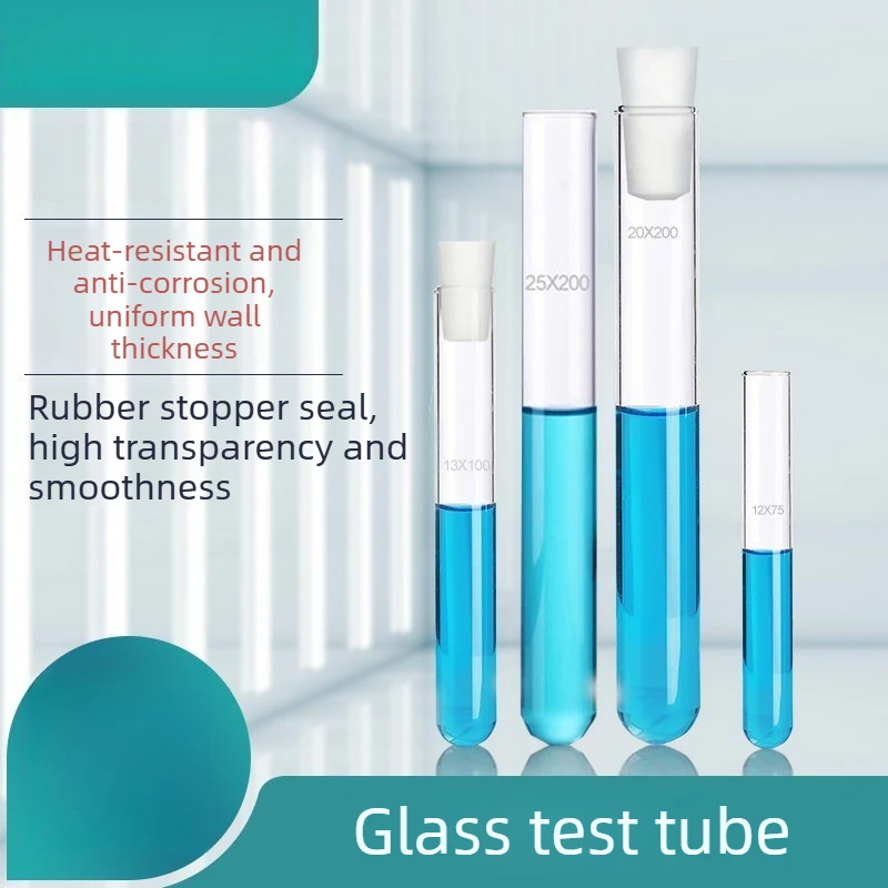

10pcs Lab Glass Test Tubes With Stoppers 15x150mm School Lab Supplies