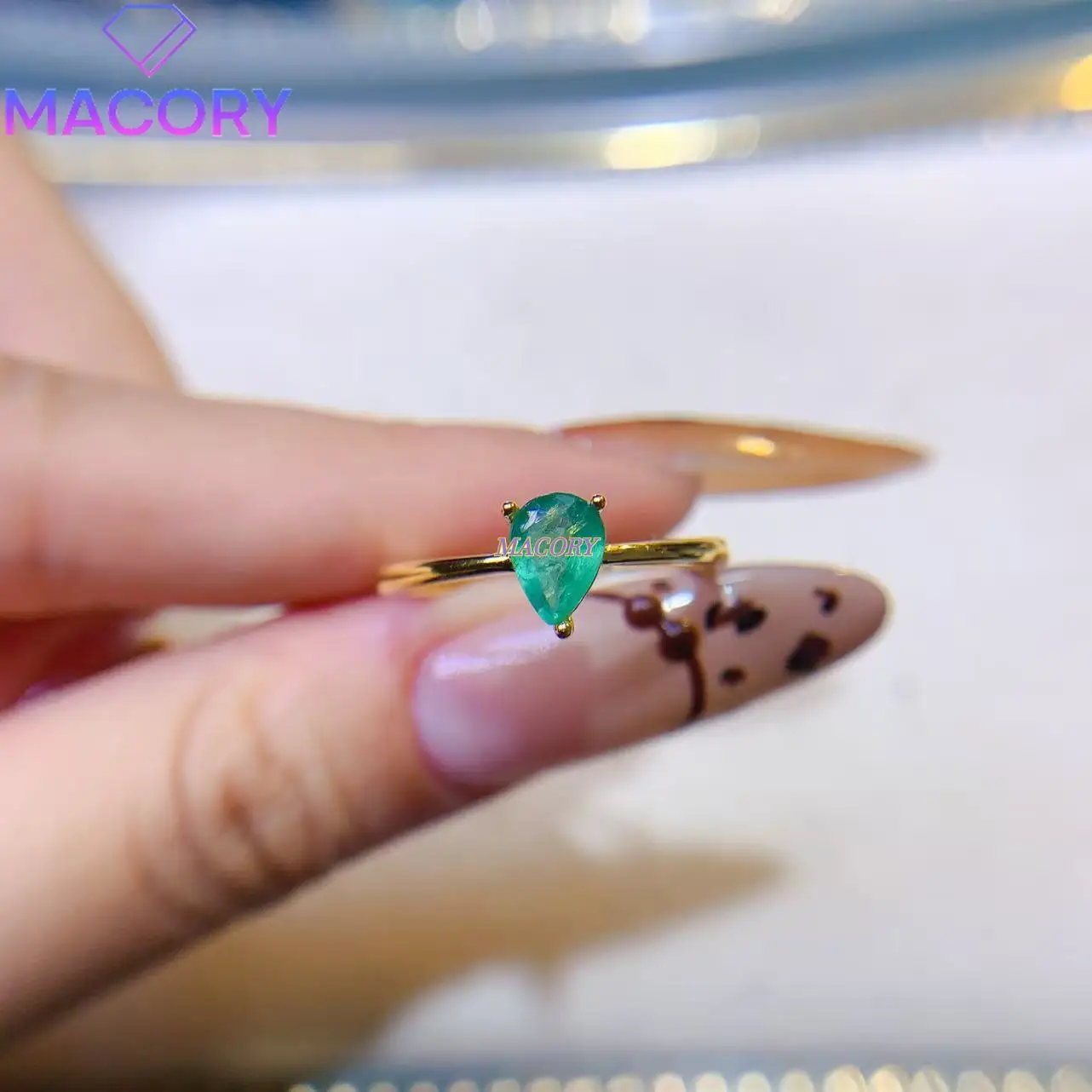 خاتم زمرد فاخر للنساء، مجوهرات عصرية ورائعة من الفضة الإسترليني عيار 925، مناسبة لعيد الحب وعيد الميلاد #3