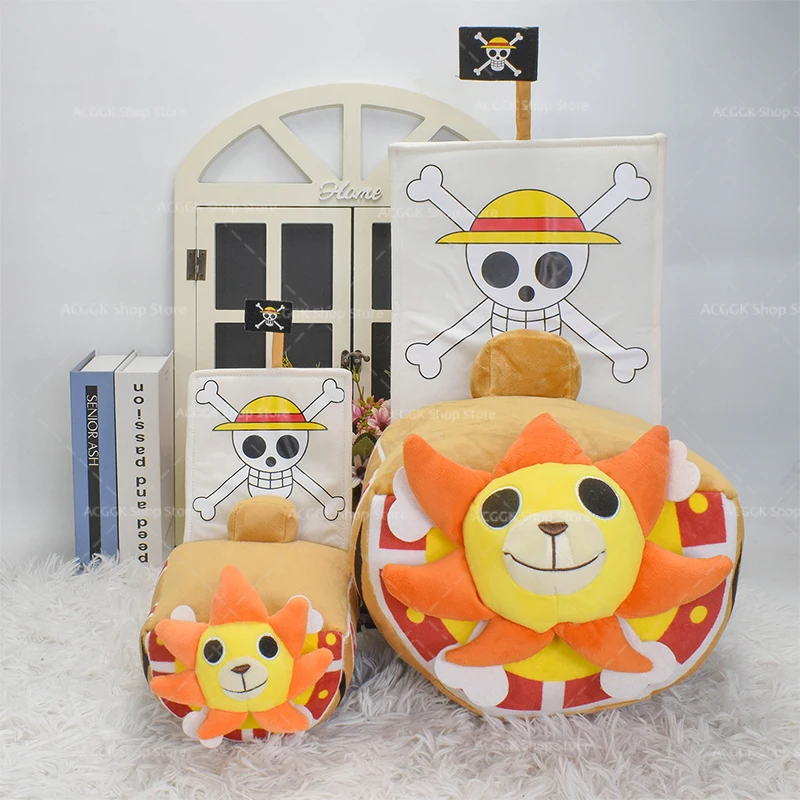 25cm 45CM One Piece Thousand Sunny Going Merry Cartoon Anime Plush Pillow Soft Stuffed Dolls Toy For Children Birthday Gift