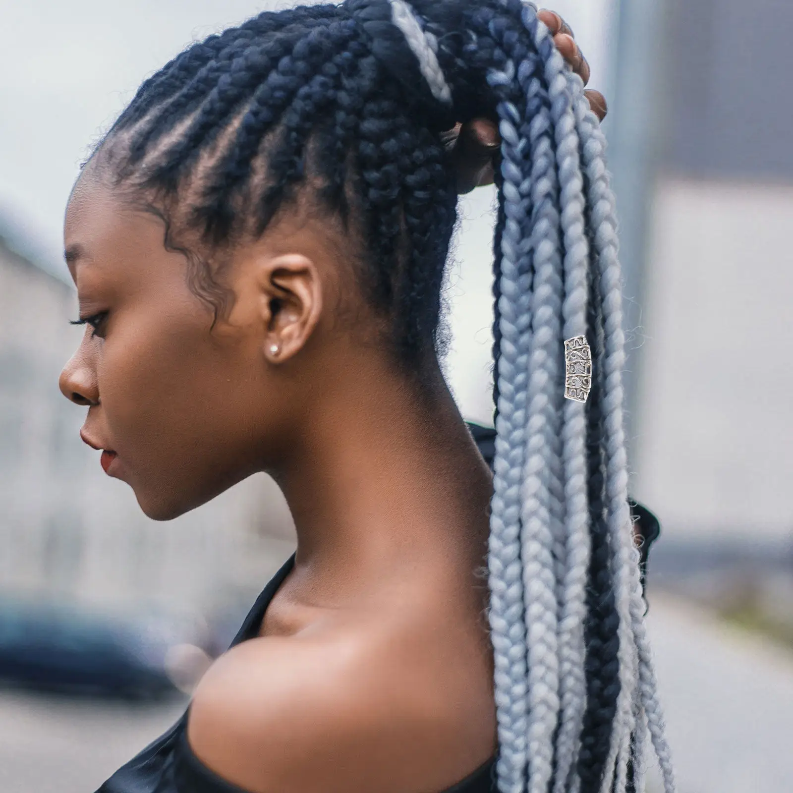 

4Pcs Antirust Metal Dreadlock Cuffs Filigree Tubes for Hair Decoration and Styling Accessories Hair Cuffs Filigree Tube