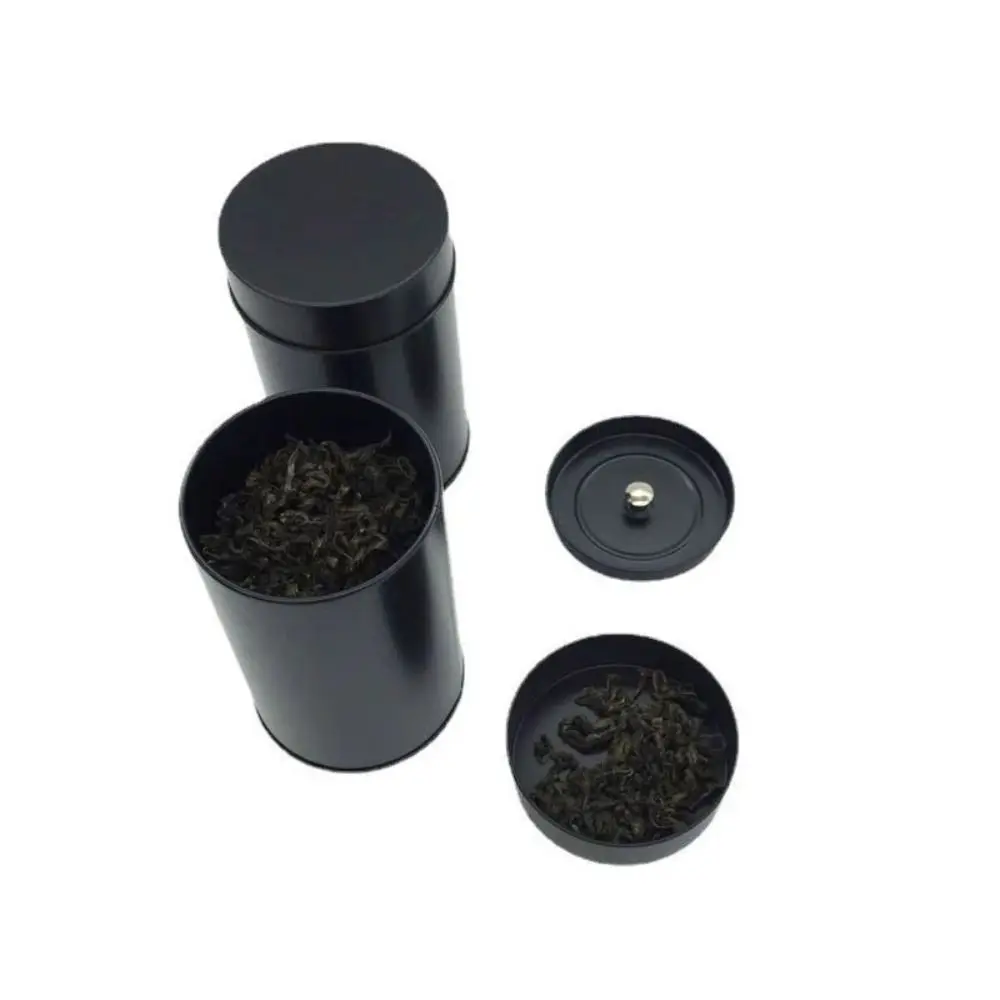 Creative Gift Portable Tea Can Sealed Double Lid Damp-proof Tea Tin Containers Round Tinplate Tea Box Green Tea