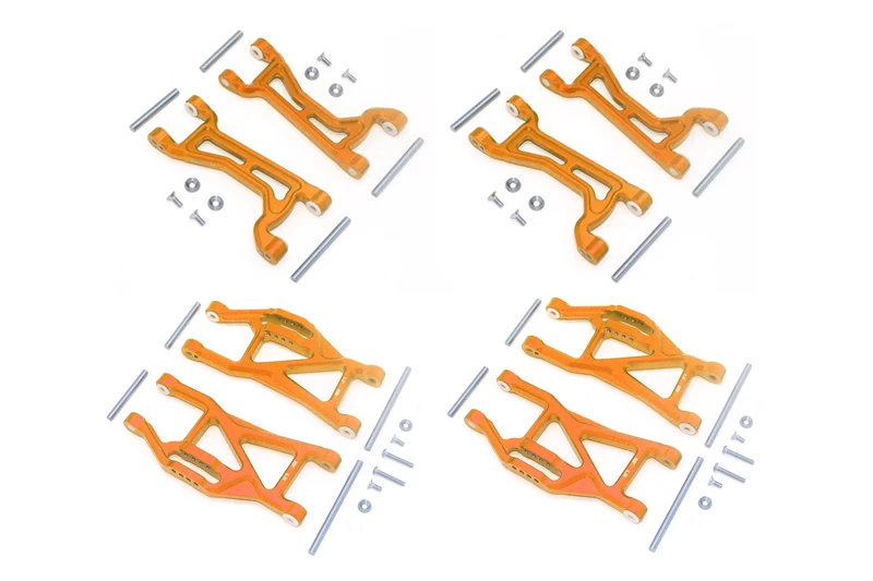 Brazos superiores + inferiores delanteros + traseros de aluminio GPM para camión 1/10 4WD MAXX MONSTER-89076-4