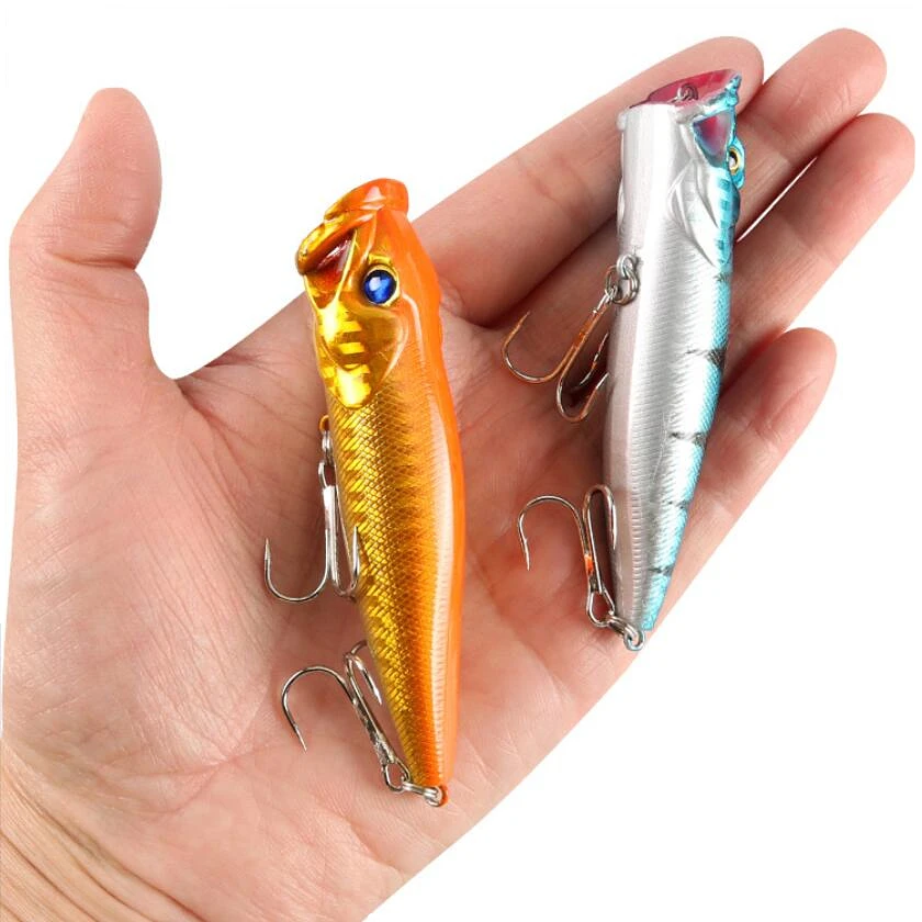 1Pcs Fishing Lures Topwater Popper Bait 9cm 12.5g Artificial Plastic Hard Bait Bass Pike Wobblers Fishing Tackle