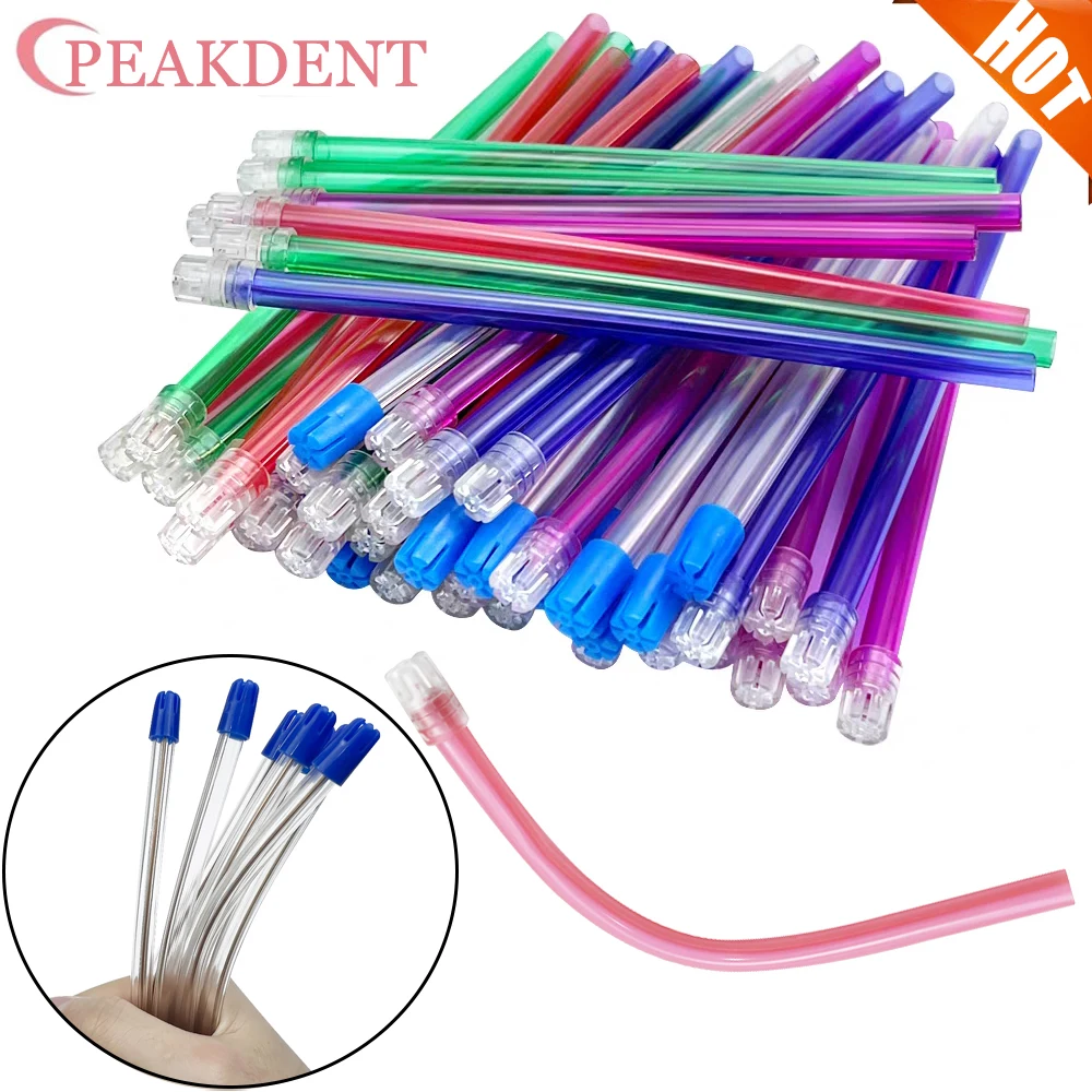 

100 шт./пакет, стоматологический выталкиватель слюны, аспираторная трубка Odontologia, одноразовая аспирационная трубка низкого объема, гибкие стоматологические материалы