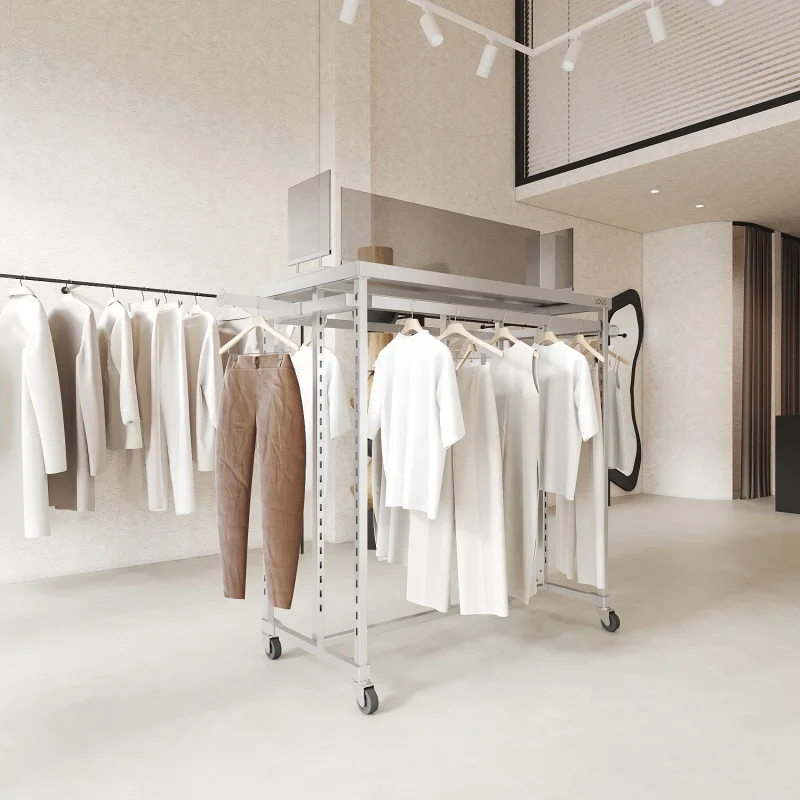 

custom.New clothes store fixtures iron stand retail cloth hanger boutique supplies display clothing racks