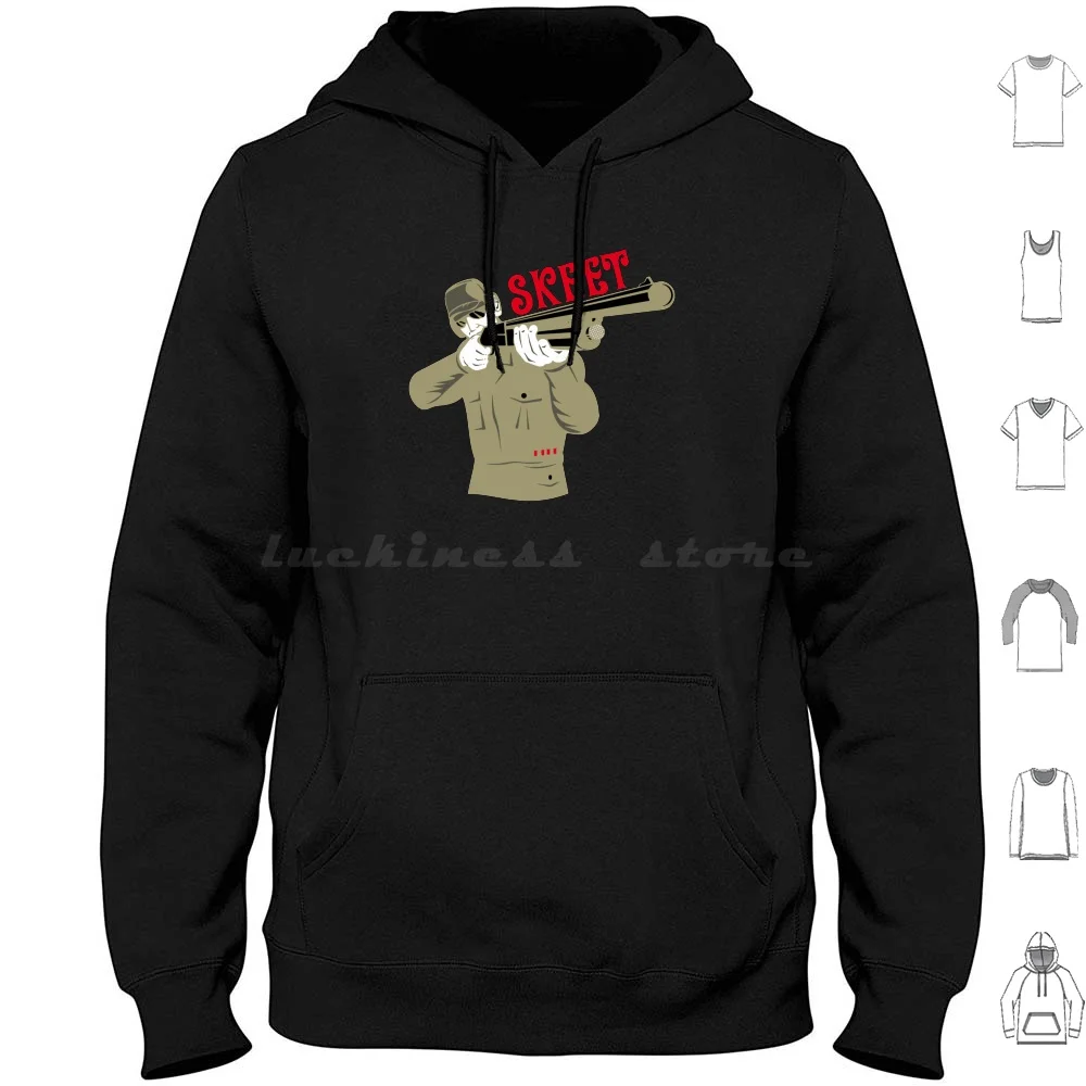 Skeet Shooting Ball-Trap Target Shooter regalo para amantes del tiro de arcilla masculina y femenina Sudadera con capucha de algodón de manga larga Skeet