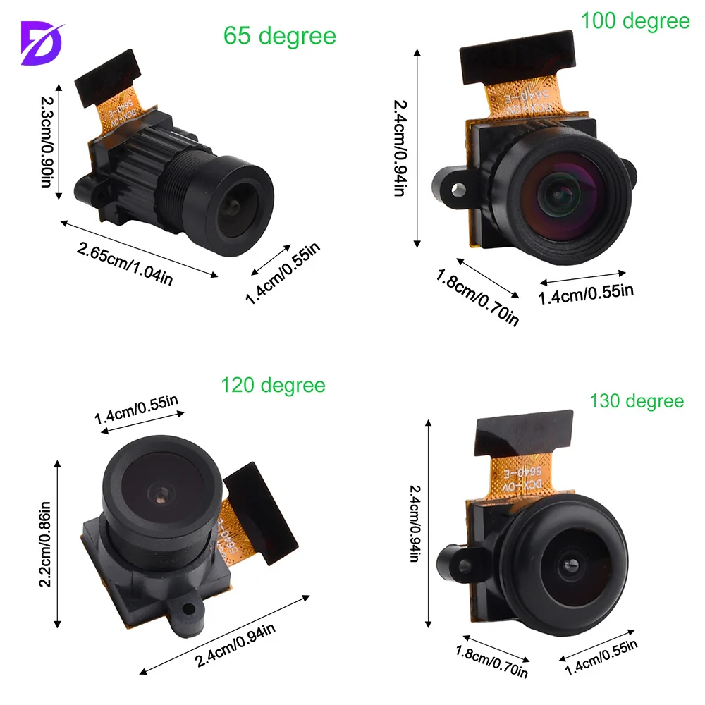 OV5640 Camera Module 65 100 120 130 Degree Wide Angle Dvp Interface 5 Million Pixels Camera Monitor Identification for ESP32