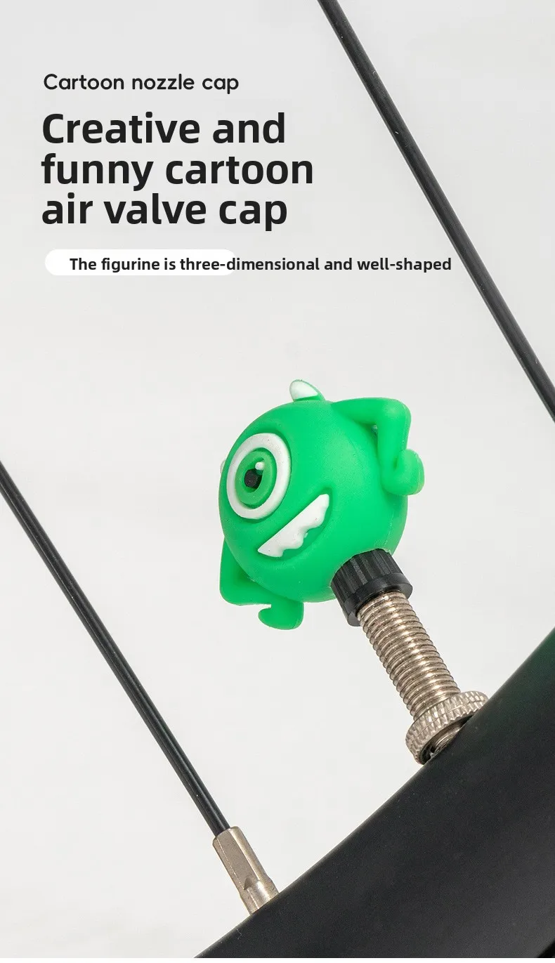 Niedliche Fahrrad-Ventilkappen in Cartoon-Form für Rennräder und Mountainbikes, Schöne Ventilkappen für Französischventile, Fahrradzubehör – Detail 1
