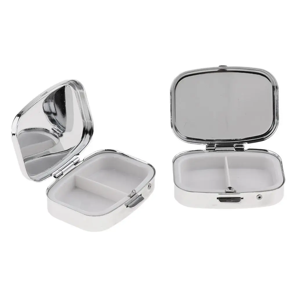 Metal Vitamin Box Set Portable Pill Organizer Small Pill Case Wallet Pillbox Pocket Holder