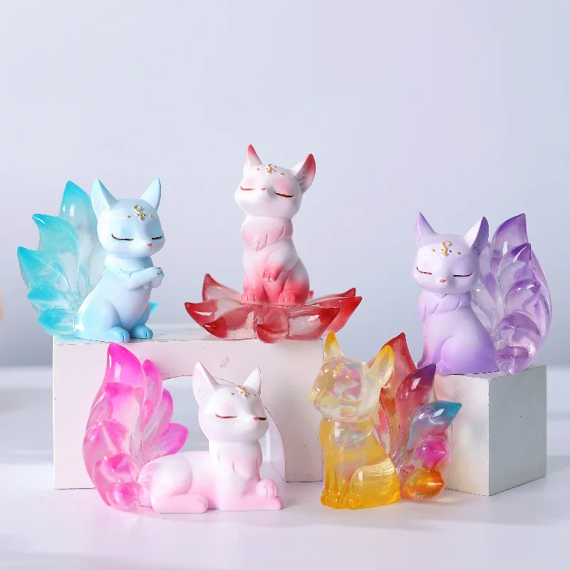 Tushan Nine-tailed Fox Blind Box Ancient Fox Guess Bag Kawaii Blind Bag Toys Anime Figures Cute Desktop Model Girl Birthday Gift