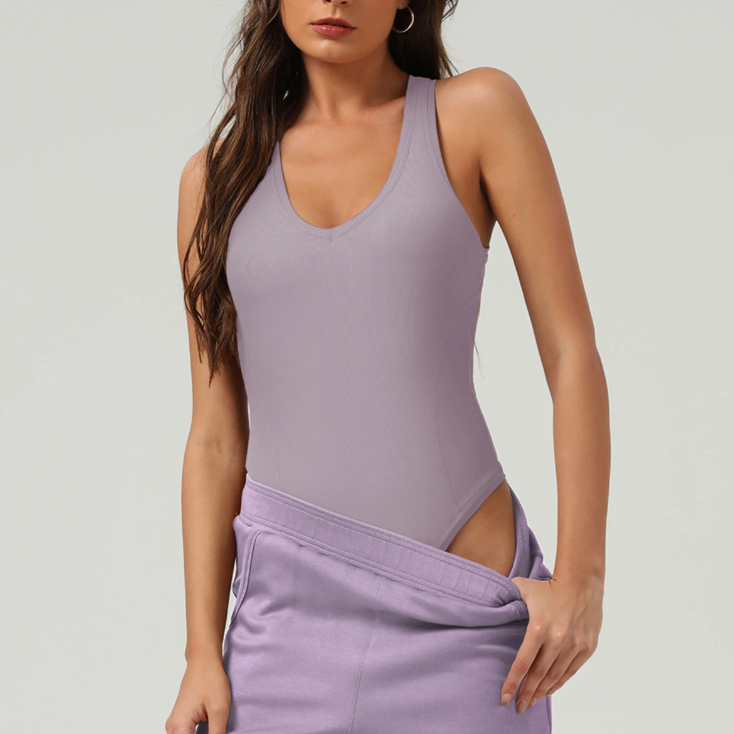 

New Crossover Big Backless Jumpsuit Sexy Slimming Sleeveless Top Inside Corset Jumpsuit Leisure Sports Quick-drying Yoga TankTop