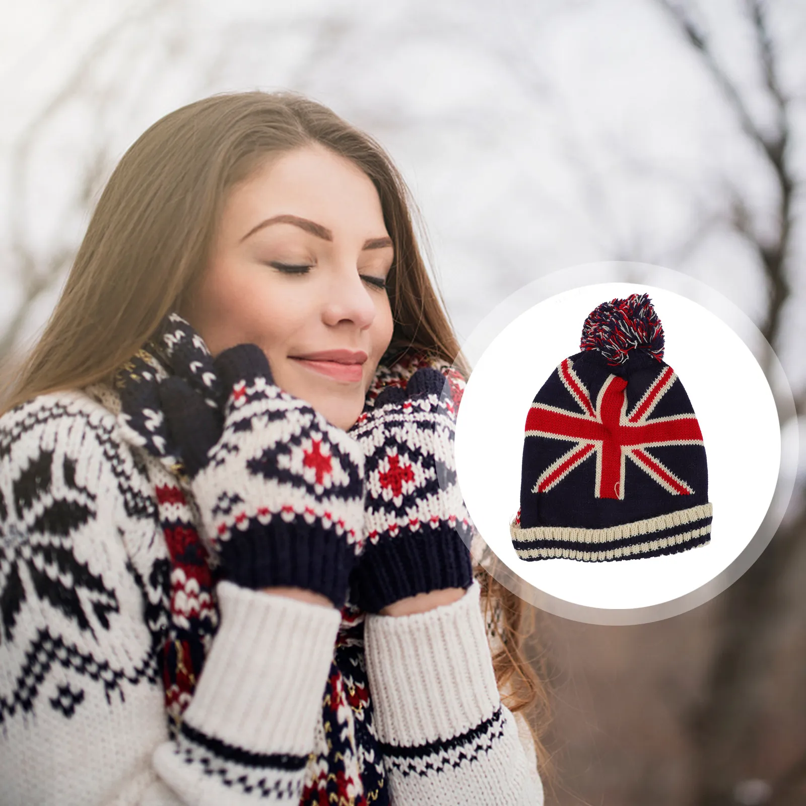 

1 шт. Жаккардовая вязаная шапка из акрилового волокна премиум-класса, теплая зимняя шапка для женщин и мужчин, для активного отдыха, катания на лыжах, альпинизма, кемпинга, повседневной носки