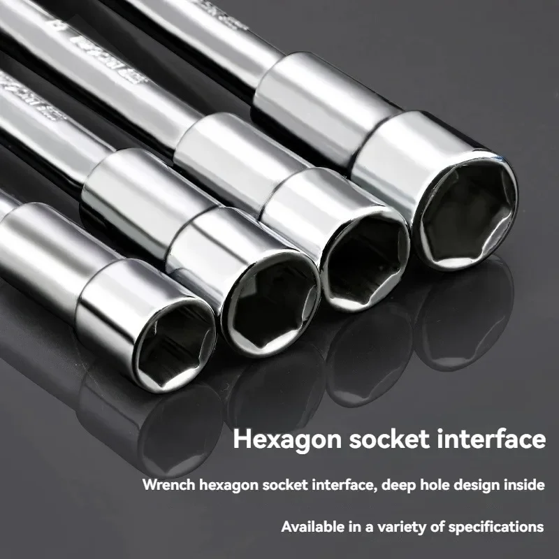 1Pcs L-Shape Socket Wrench, Bent Hexagon 7-Shape Perforated Pipe Wrench, Auto Repair Tool 7mm, 13mm, 16mm, 18mm