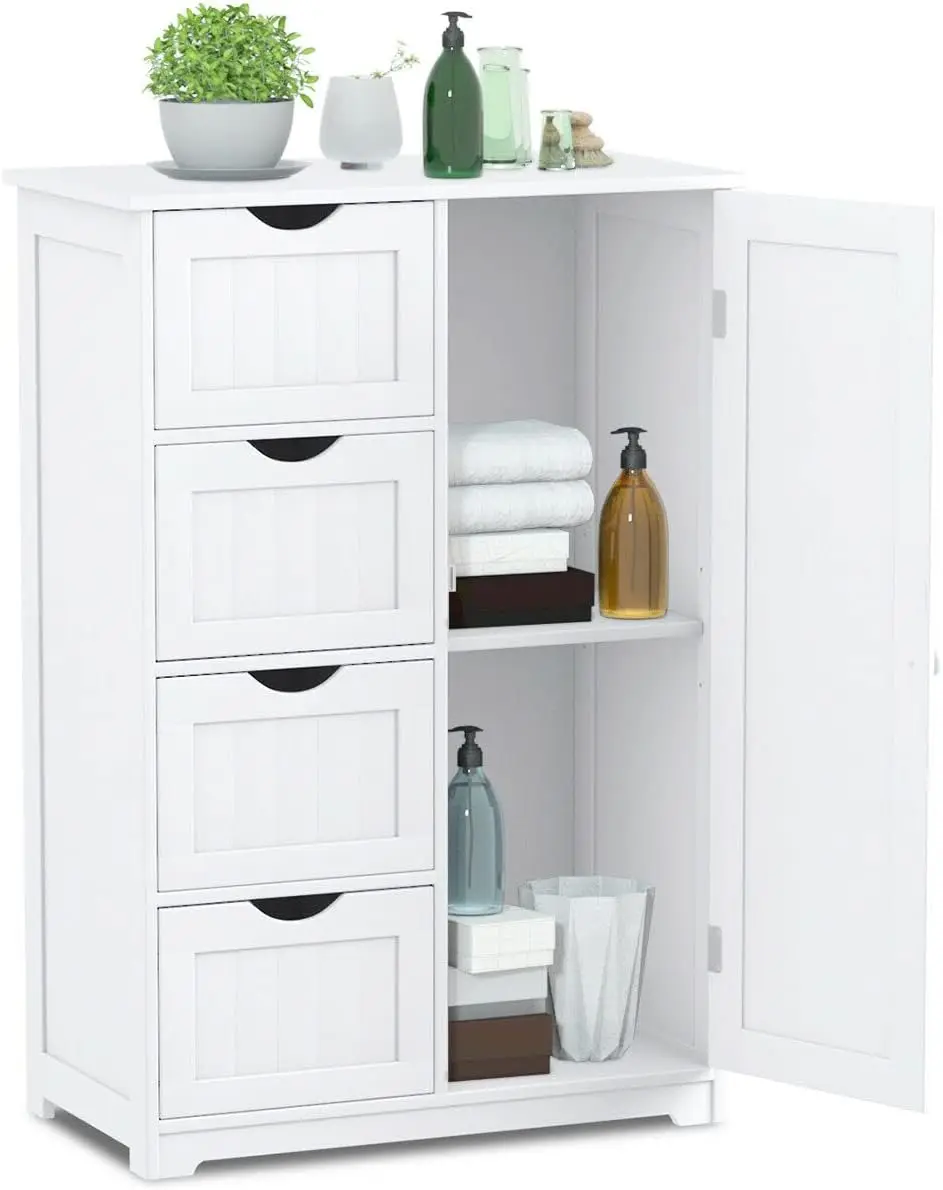 **/Bathroom Storage Cabinet With Single Door & 4 Drawers